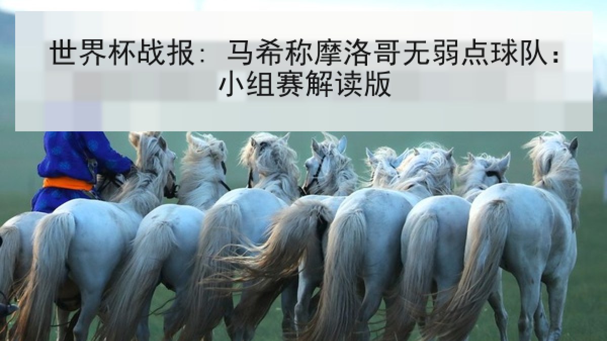 世界杯战报: 马希称摩洛哥无弱点球队:小组赛解读版 世界杯战报: 马希称摩洛哥无弱点球队:小组赛解读版